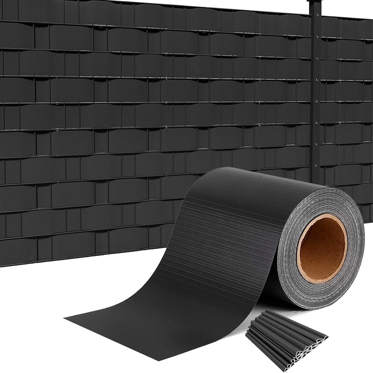 Zichtstroken PVC voor Hekwerk en Balkon Windscherm, 35m, Antraciet