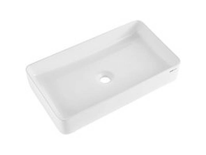 VEVOR Rechteckiges Aufsatzwaschbecken, 61 x 35 cm, Badezimmer-Aufsatzwaschbecken, weißes Keramik-Waschbecken über der Theke, moderner Stil, hell und elegant, gut verpackt für Badezimmer, Hotel, Toilette, Wohnmobil