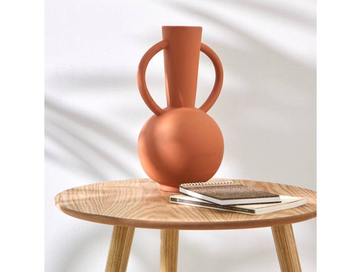 Vase rond céramique, double anses - hauteur 29,5 cm - Blancheporte