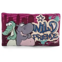 NICI Rechteckiges Kissen Krokodil und Nilpferd Wild Friends NICI Green