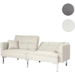 Schlafsofa HWC-K65, Schlafcouch Bettsofa Gästebett, Schlaffunktion Liegefläche 170x104 cm ~ Stoff/Textil creme-beige