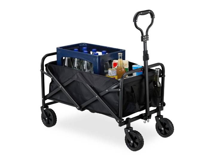 Faltbarer Bollerwagen Schwarz
