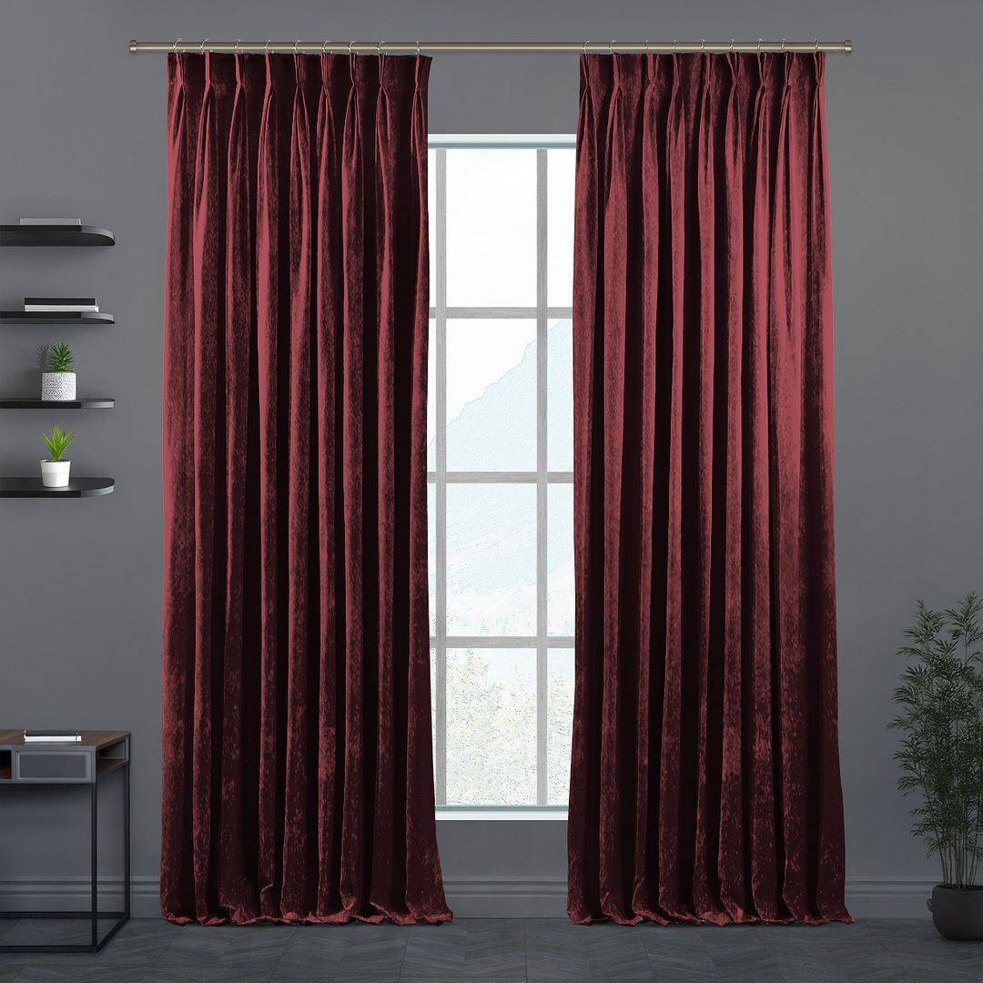 Lilijan Home & Curtain Velvet Single Curtain Panel Mahogany 65cm Width x 350cm Drop
