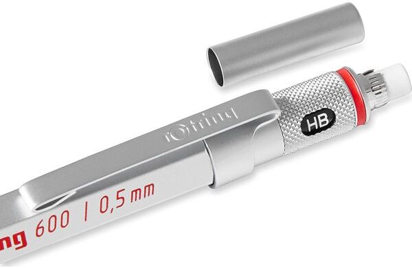 Rotring 600 Stiftblyant   0,5 Mm   Sølv