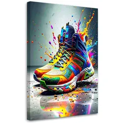 LEINWANDBILD Graffiti Bunte Schuhe Street Art 70x100cm