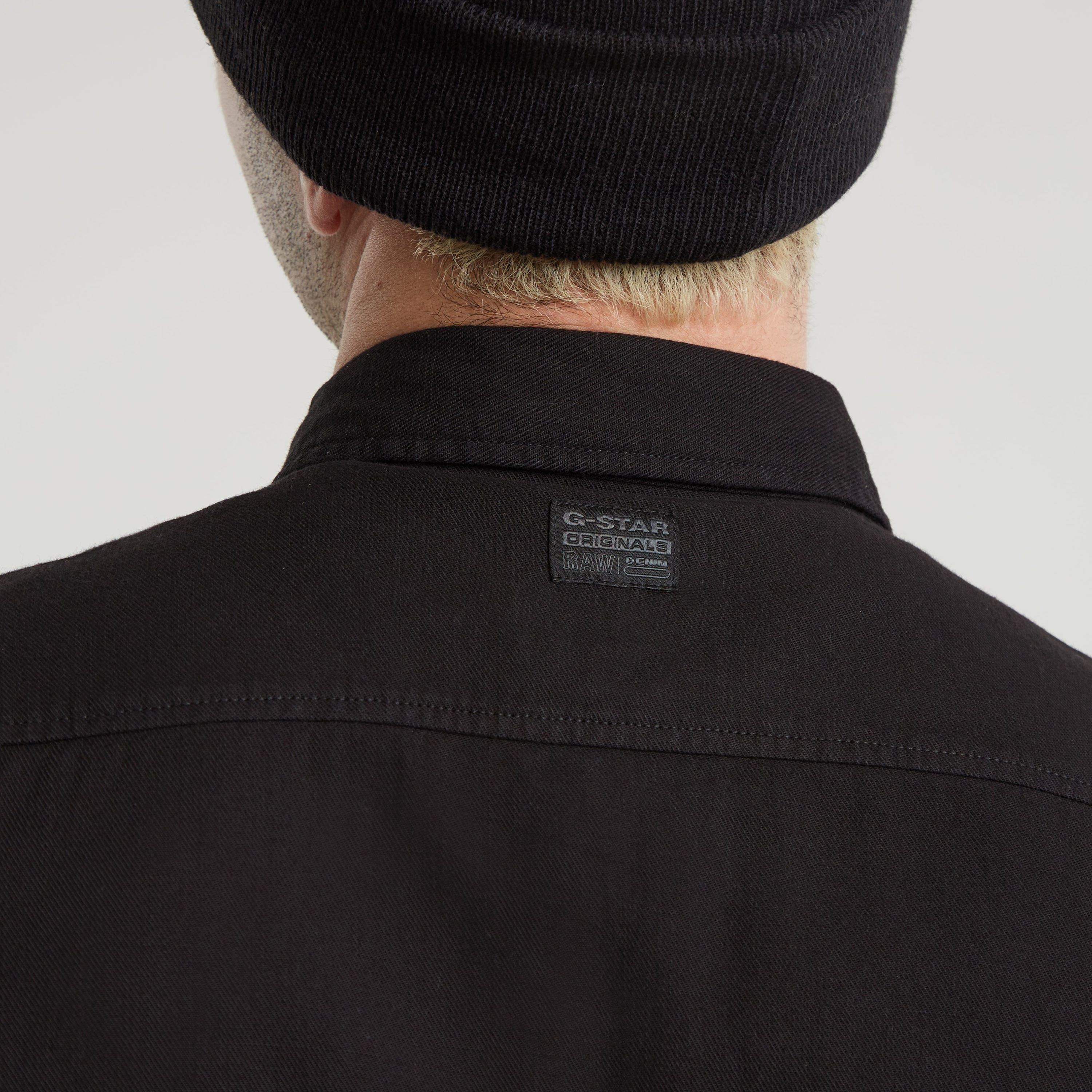 Jeanshemd G-STAR "Marine Slim", Herren, Gr. S, N-Gr, schwarz (dk schwarz), Web, Obermaterial: 100% Baumwolle, unifarben, slim fit, Hemden Jeanshemd, mit Pattentaschen dk schwarz S, N-Gr