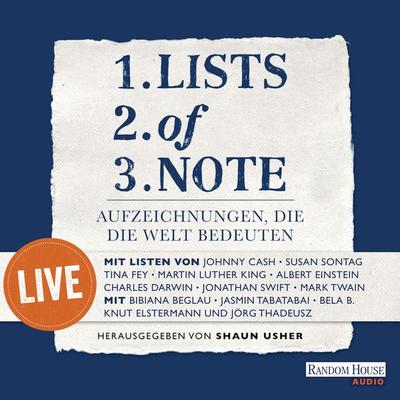 Lists of note – live - , Audio, 9783837135428