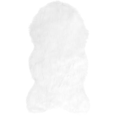 Hochflor-Teppich OTTO HOME "Valeria, Fellteppich, kuschelig, flauschig" Gr. 41, weiß, B:50cm H:60mm L:90cm, Kunstfaser, Teppiche, Kunstfell, weiche Teppiche, Wohnzimmer, Schlafzimmer, Esszimmer