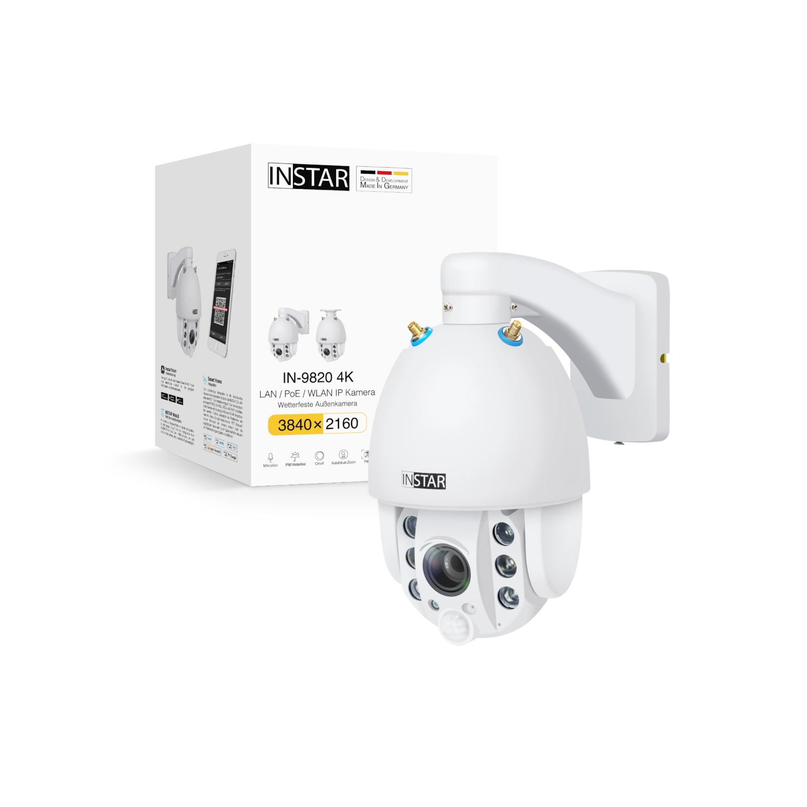 INSTAR IN-9820 4K steuerbare Überwachungskamera mit LAN / WLAN und PoE, Weiß