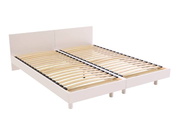 Lits jumeaux bois massif avec têtes Twin - 80x200 80x200 Blanc