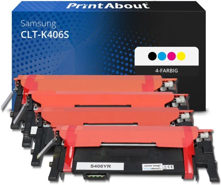 PrintAbout Toner kompatibel mit Samsung CLT-K406S (SU118A) - 4 Farben - Multipack