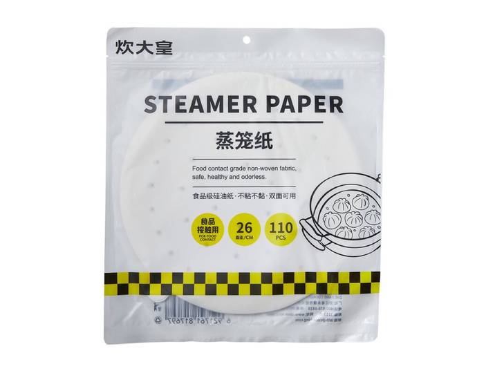 COOKER KING Papier cuisson vapeur 110pcs tapis à buns 26cm antiadhésif jetable alimentaire