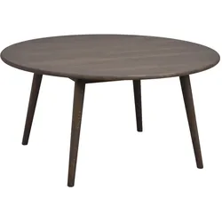Couchtisch Tompkins, aus massiver Eiche, skandinavischer Stil, rund 90 cm, braun