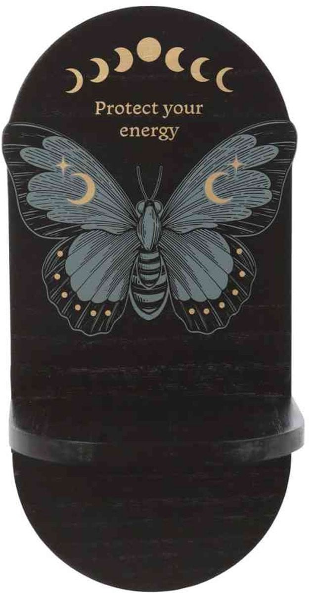 Something Different Black Moth Altar Plank Wanddecoratie Zwart