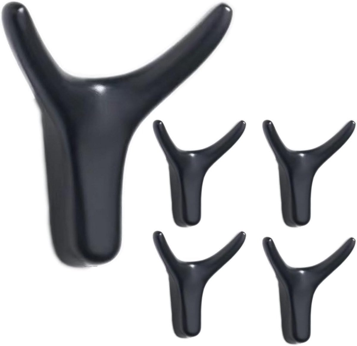 Set zwarte metalen kledinghaken