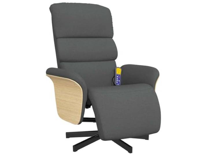 vidaXL Massagesessel mit Fußteil Dunkelgrau Stoff
