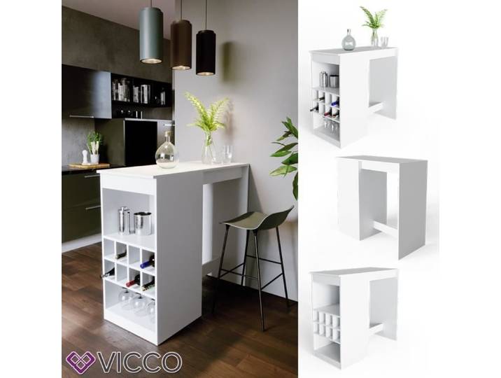 Table de bar Ross 115x50cm Blanc Vicco 30470