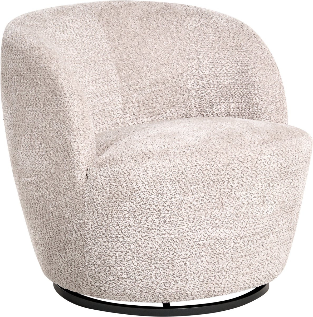 Kuolpa Moderne draaibare fauteuil met chenille bekleding in beige