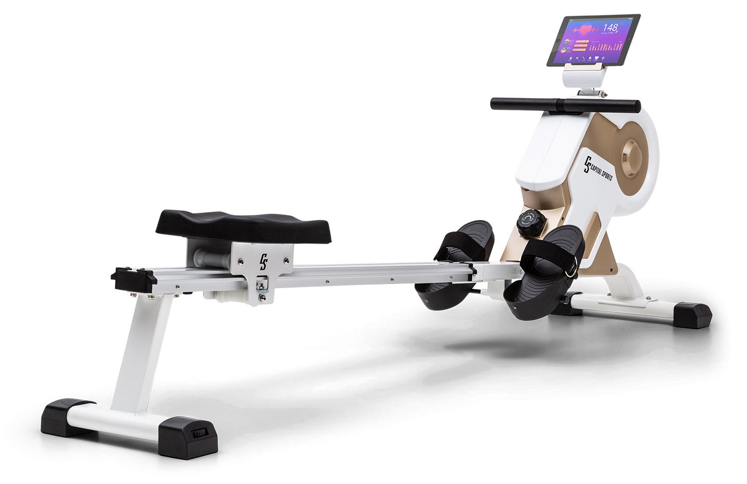 Capital Sports Rudergerät für Zuhause Klappbar, Sport Rudergerät mit Magnetwiderstand, Rowshaper für Krafttraining, Magnet-Rudermaschine für Zuhause, 150kg Belastbar, Alu-Gleitbahn, 8-Stufig