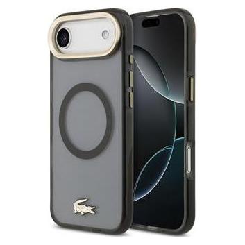 Lacoste PC/TPU Frosted Finish Gold Logo MagSafe Case for iPhone Air Black (Apple iPhone Air) (LCHMP17MUFWAK)
