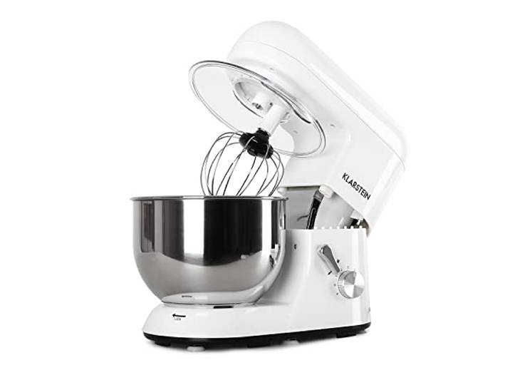 Klarstein Küchenmaschine, Knetmaschine mit 5L Schüssel, 2000W Profi Küchenmaschine mit Knethaken und Schneebesen, Universal 6 Stufen, Teigmaschine zum Rühren, Kneten und Aufschlagen