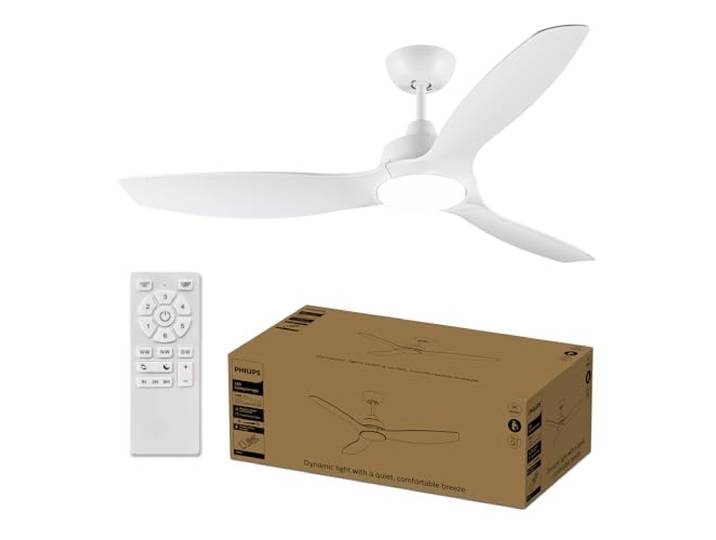 PHILIPS Fixed blade Fan ceiling 52' 132cm 35W+24W White - Online excl.