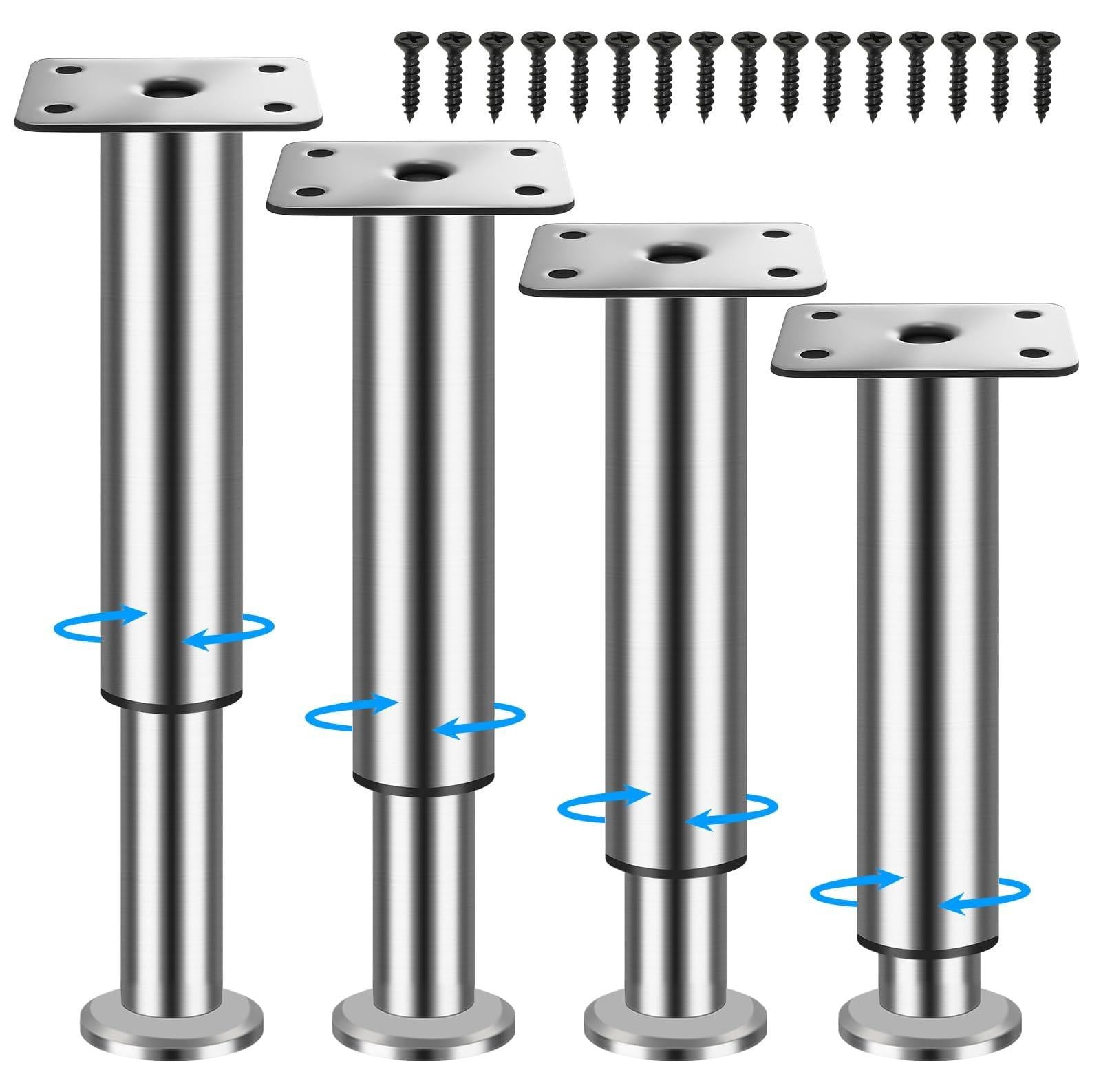 Set van 4 verstelbare meubelpoten van RVS