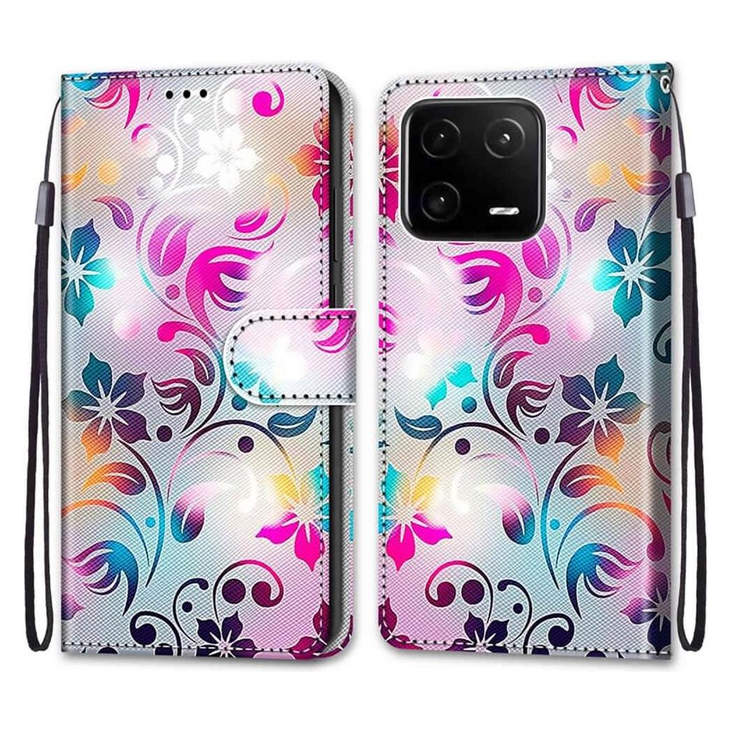 Cover-Discount Xiaomi 13 Pro - Leder Etui Hülle bunte Blumen (Xiaomi 13 Pro) (660121561E)