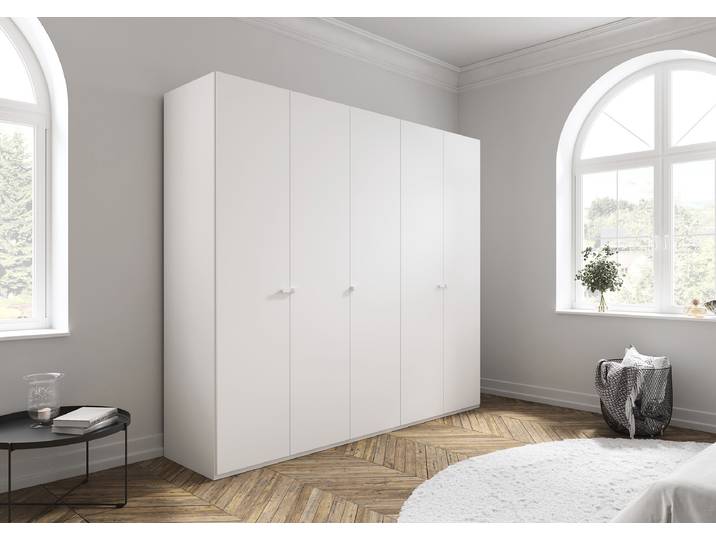 Drehtürenschrank Liora 251cm Weiß/Alpinweiß Comfort