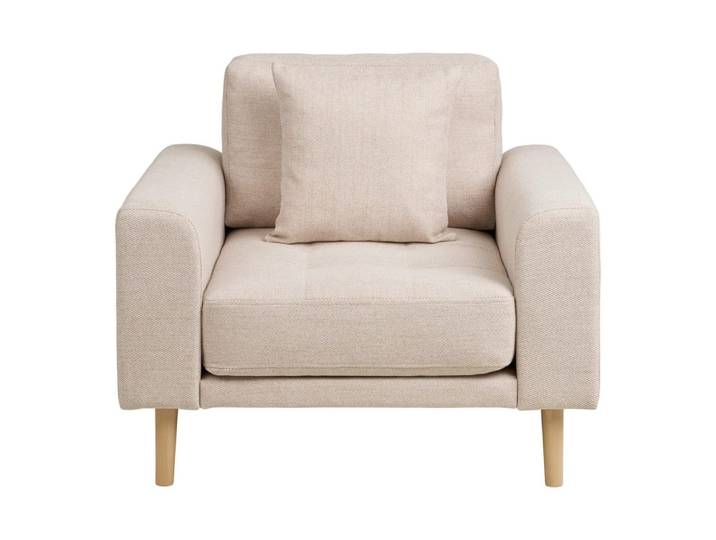 Fauteuil design en tissu beige