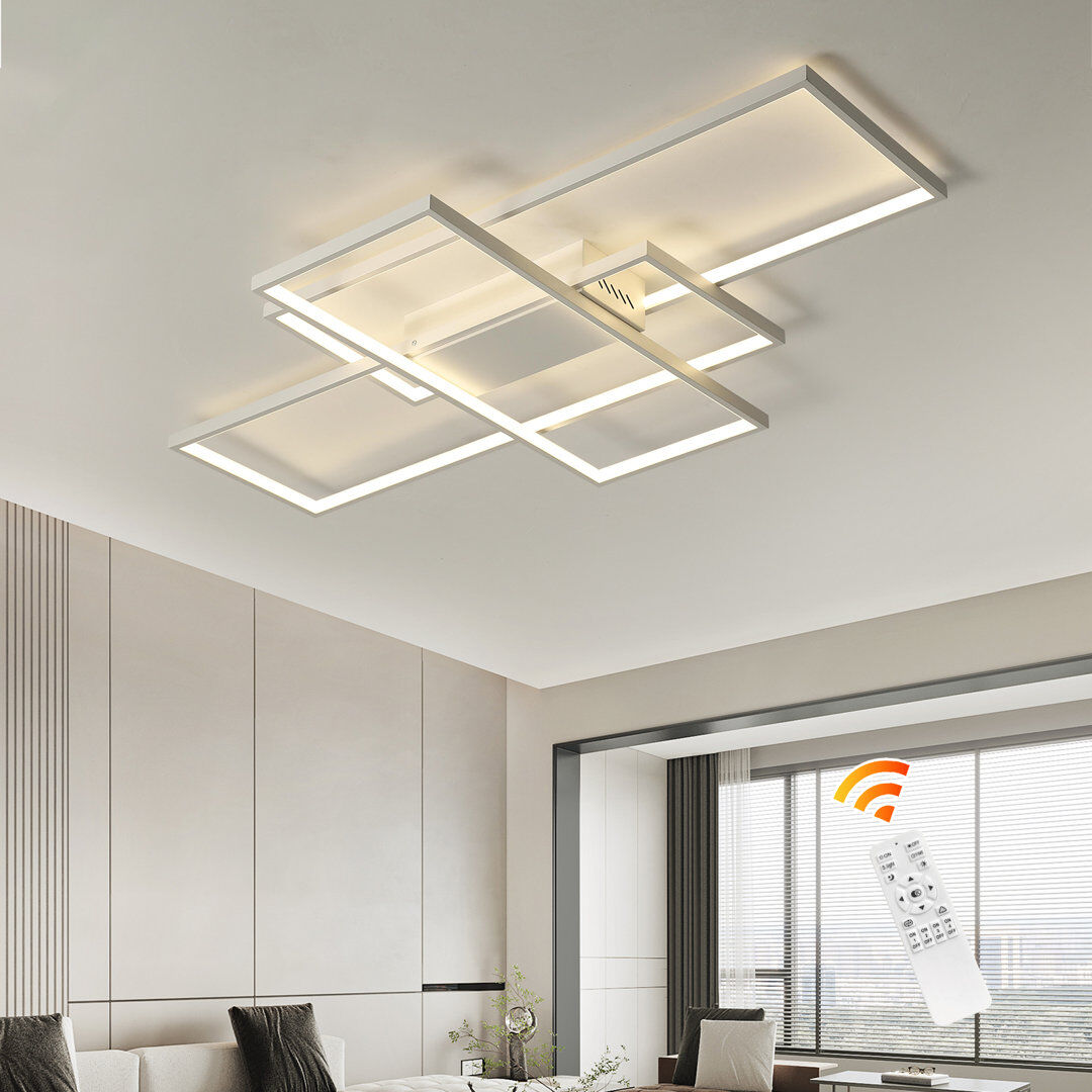 Blue Elephant Arlyn 3-Light LED Flush Mount White 8cm H x 90cm W x 50cm D