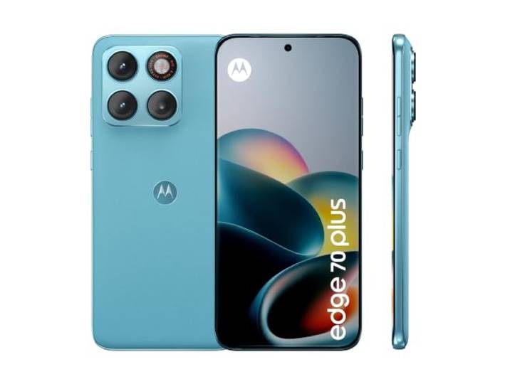 Motorola Edge 70 plus (8/256GB, 200MP, Selfie 32MP, 6500mAh, Display 6,8 Zoll Super HD 144Hz, Snapdragon® 7s Gen 3, TurboPower 45W, Android 16), PANTONE Milky Blue