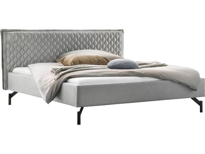Polsterbett HASENA Nardo , grau (pepe grau, pepe grau, pepe grau), B:202cm H:43cm L:210cm, 105% Polyester, Betten, Polsterbett, in schönem Strukturstoff, mit trendiger Wabensteppung und Stehsaum