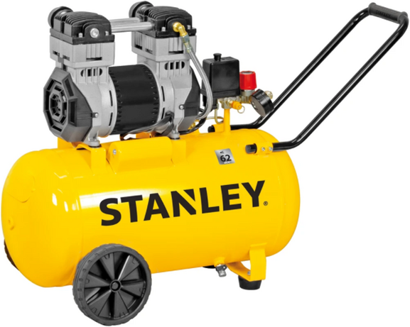 Stanley DST 240/8/50 - Compressore aria elettrico monofase silenziato, oil-less - Motore 2 HP - 50 lt