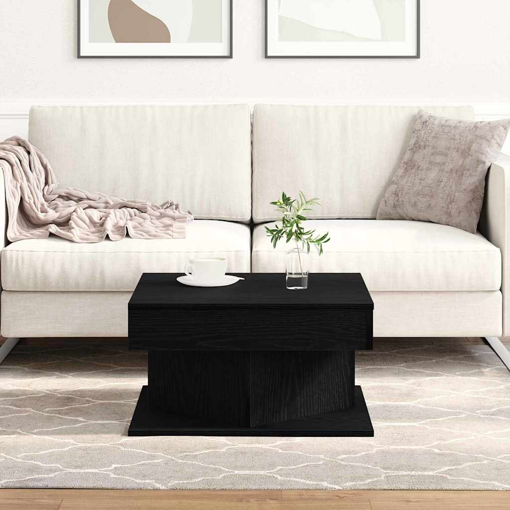 vidaXL Mesa de centro Carvalho Preto 57 x 57 x 30 cm Negro