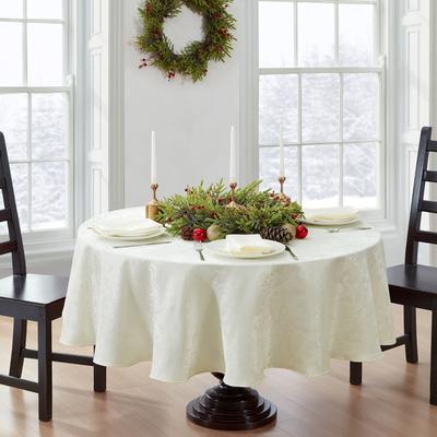 Threadmade Prahl Jacquard Poinsettia Tablecloth