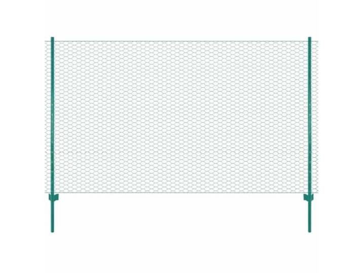 vidaXL Clôture en grillage métallique avec poteaux Acier 25x1\,5 m Vert