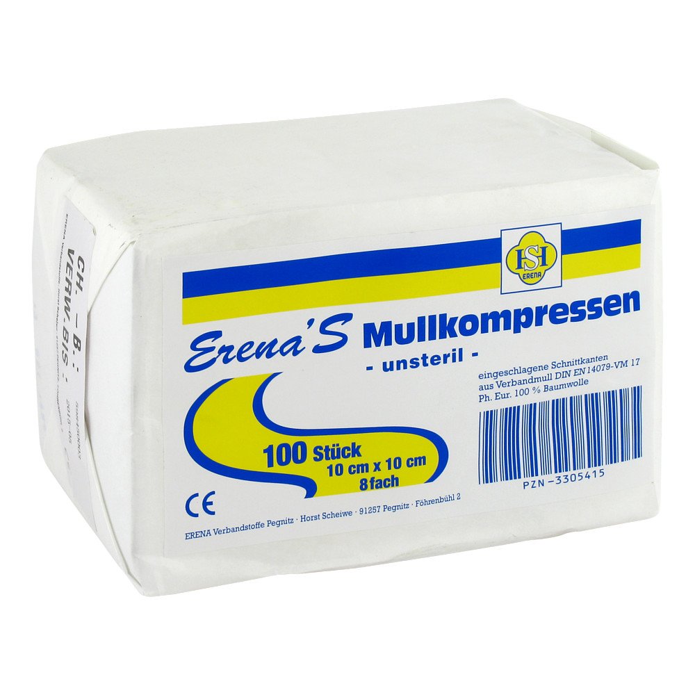 ERENA Verbandstoffe GmbH & Co. KG Erena Unsteril Mullkompr.10x10 cm 8fach 03305415