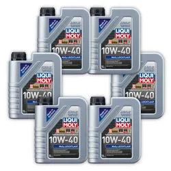 6x Motoröl LIQUI MOLY 1091 MoS2 Leichtlauf 10W-40 teilsynthetisch top Schmierung 1L