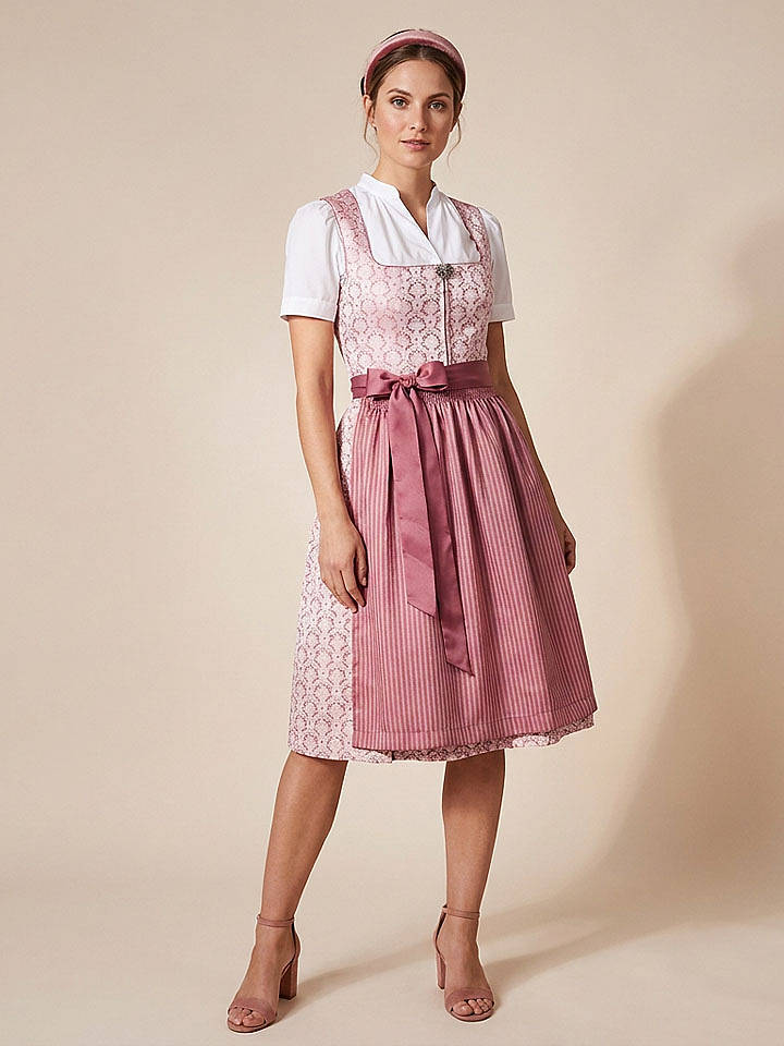 Turi Landhaus Dirndl in Rot/ Weiß - 42