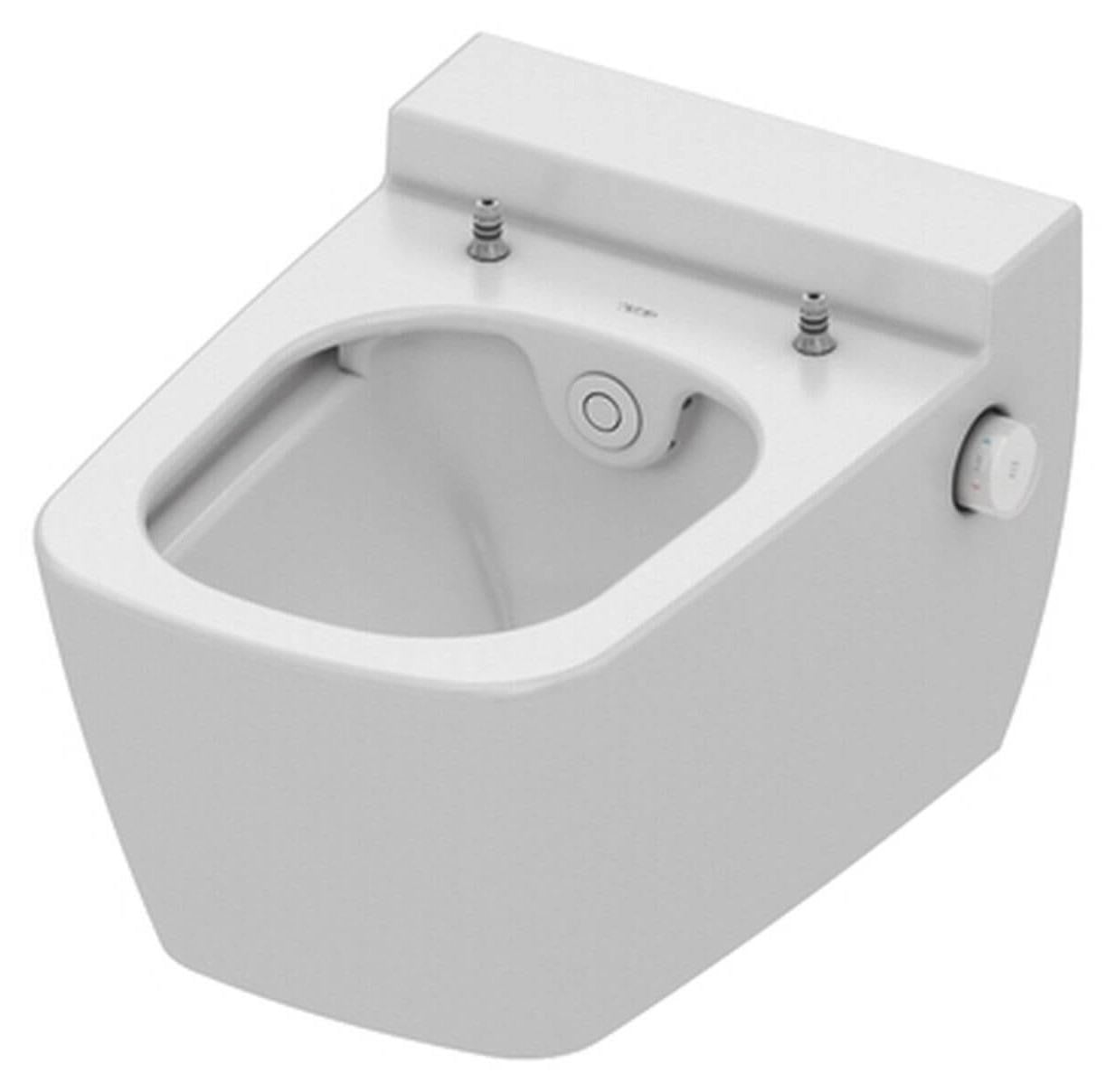 Teceone wandtoilet met douchefunctie, wit, zonder spoelrand