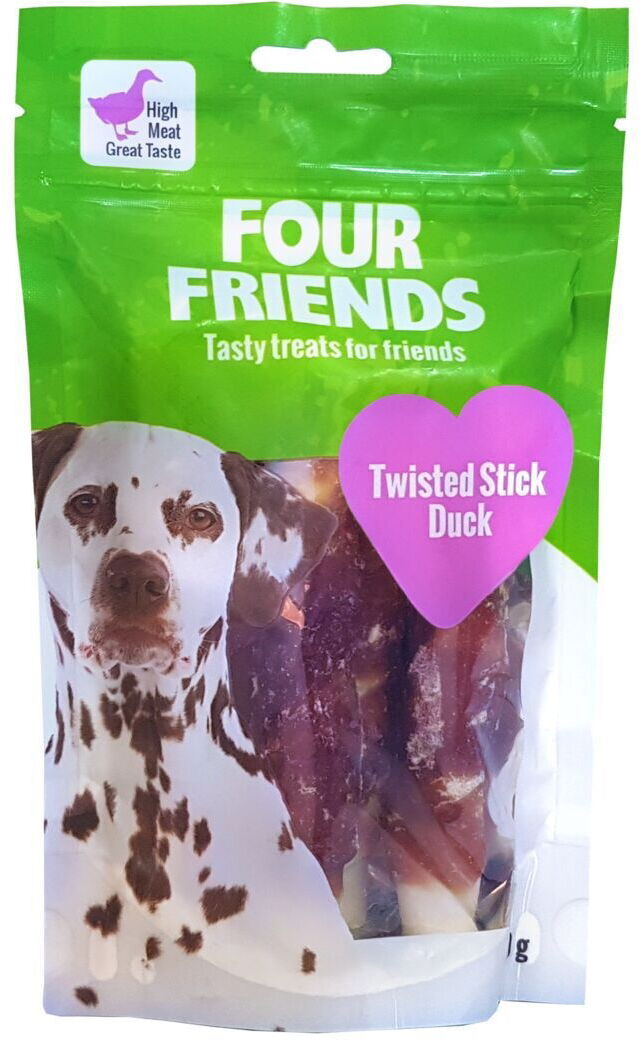 Fourfriends Dog Twisted Stick Duck 12,5 Cm 4-Pack