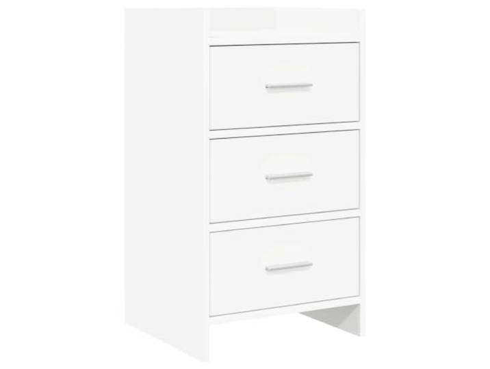 GHVBNMF Nachttisch Weiß 40x36x70 cm Kommode mit 3 Schubladen Holzwerkstoff Kompakte Beistellkommode fürs Schlafzimmer mit 3 geräumigen Schubladen und langlebigen Metallgriffen für mehr Ordnung.