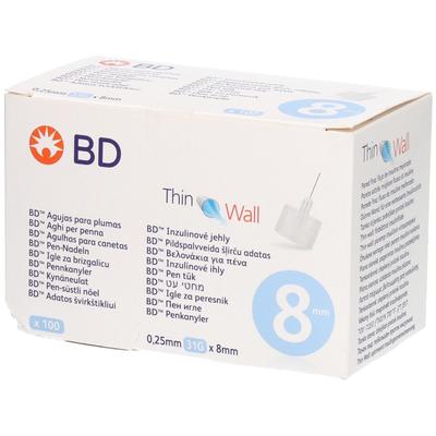 BD Thin Wall Pen-Nadeln 0,25 31 Gx8 mm 100 St Kanüle