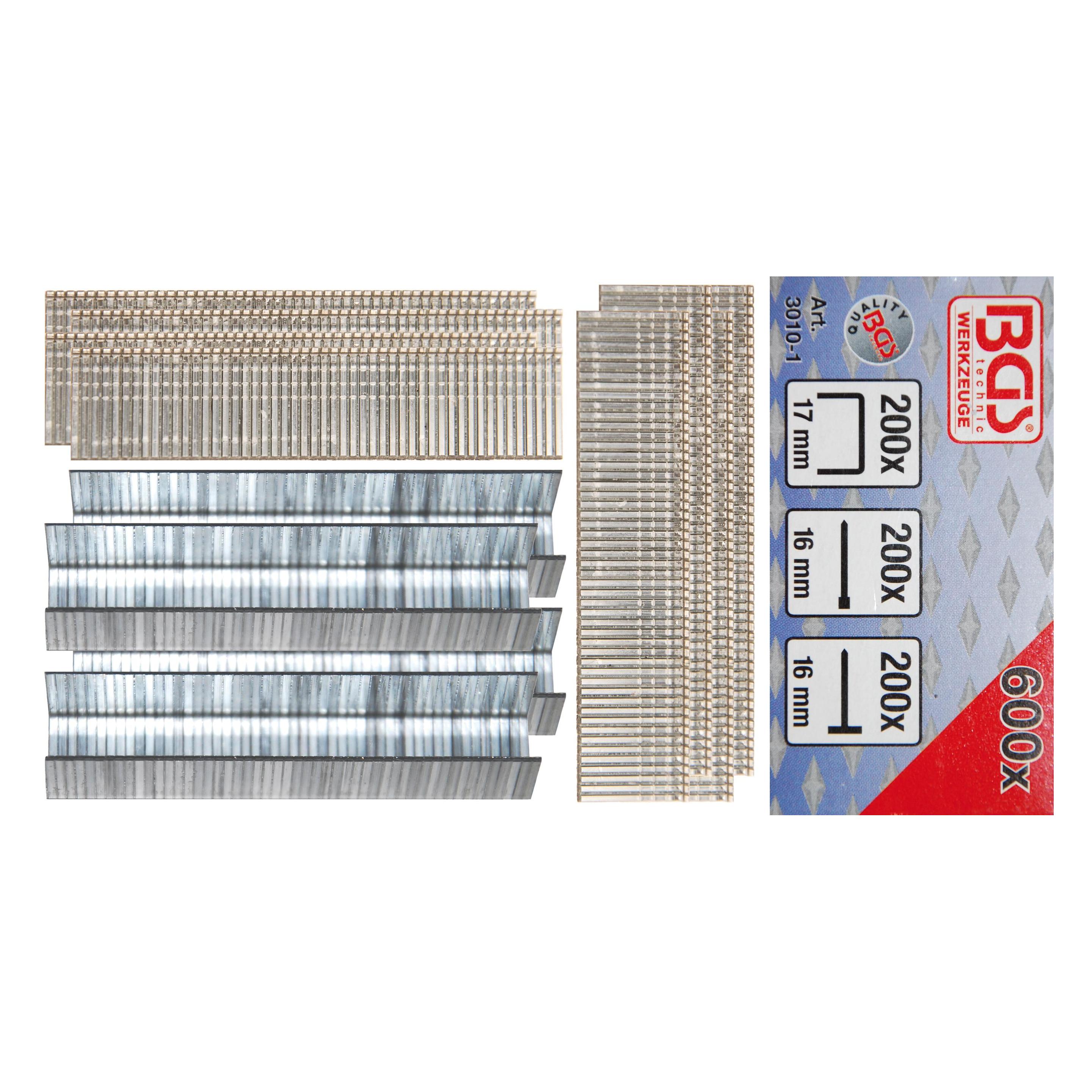 BGS Klammer-, Bolzen und Nagel-Sortiment 600-tlg. (3010-1)