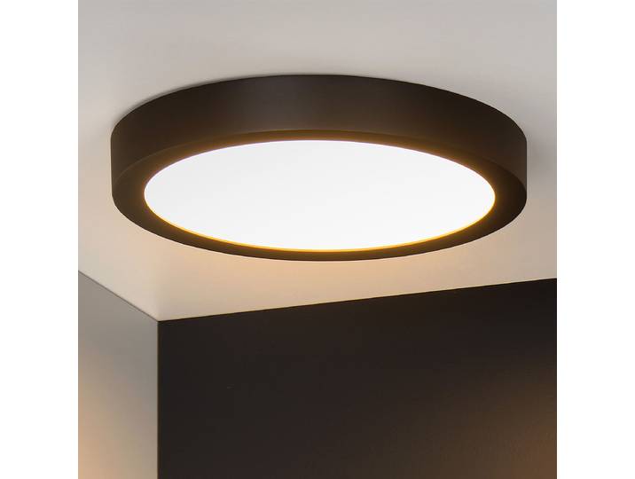 LED-Badleuchte Brice Typ A Ø 30cm Schwarz/Schwarz Aluminium Nicht austauschbare LEDs LED-Platine