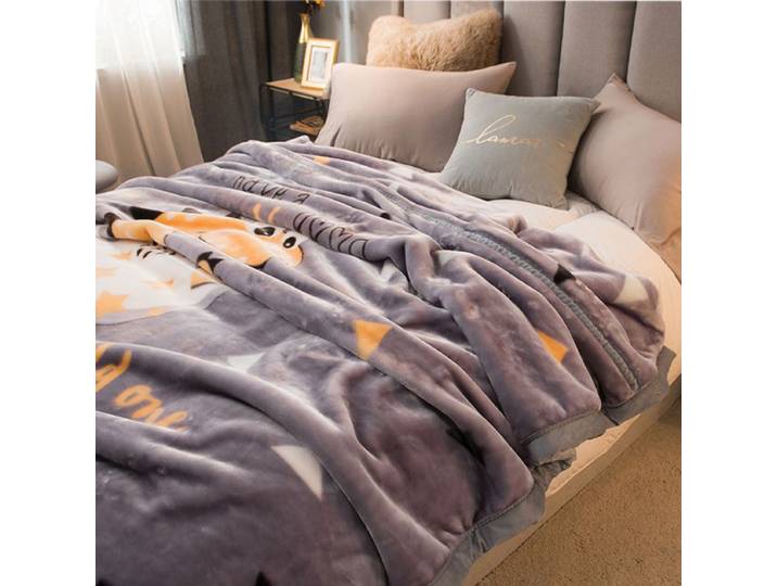 Couvertures d'hiver imprimées Double face pour lit, douces et chaudes, chiffrées, flocage Raschel, draps lestés respectueux de la peau