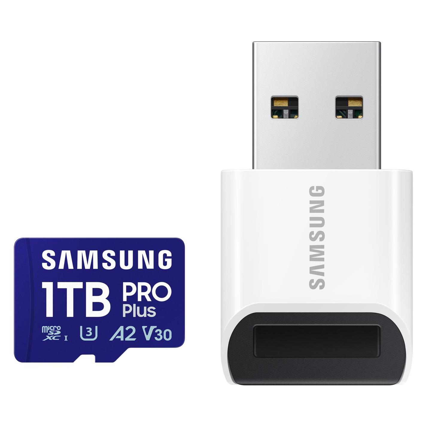 Samsung PRO Plus mit USB-Cardreader (1000 GB, microSDXC, U3, UHS-I) (MB-MD1T0SB/WW)