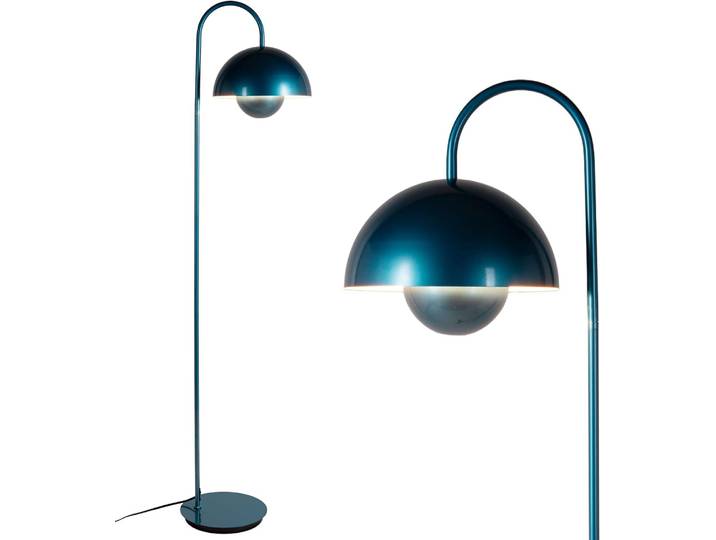 Lampadaire ALPINALUZ en forme de Z\, design nordique\, métal\, douille E27\, bleu