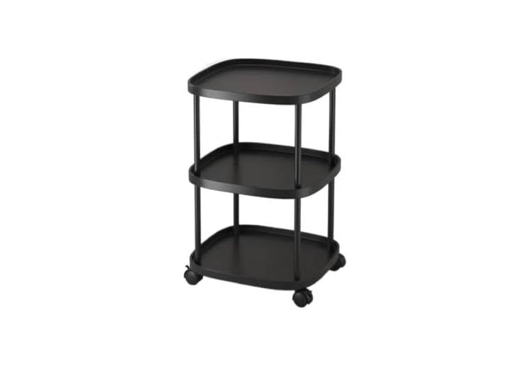 JFNKLFG Rollbarer Aufbewahrungswagen, Nachttisch Organizer for Sofaseite und Mahjong-Tisch(Black)